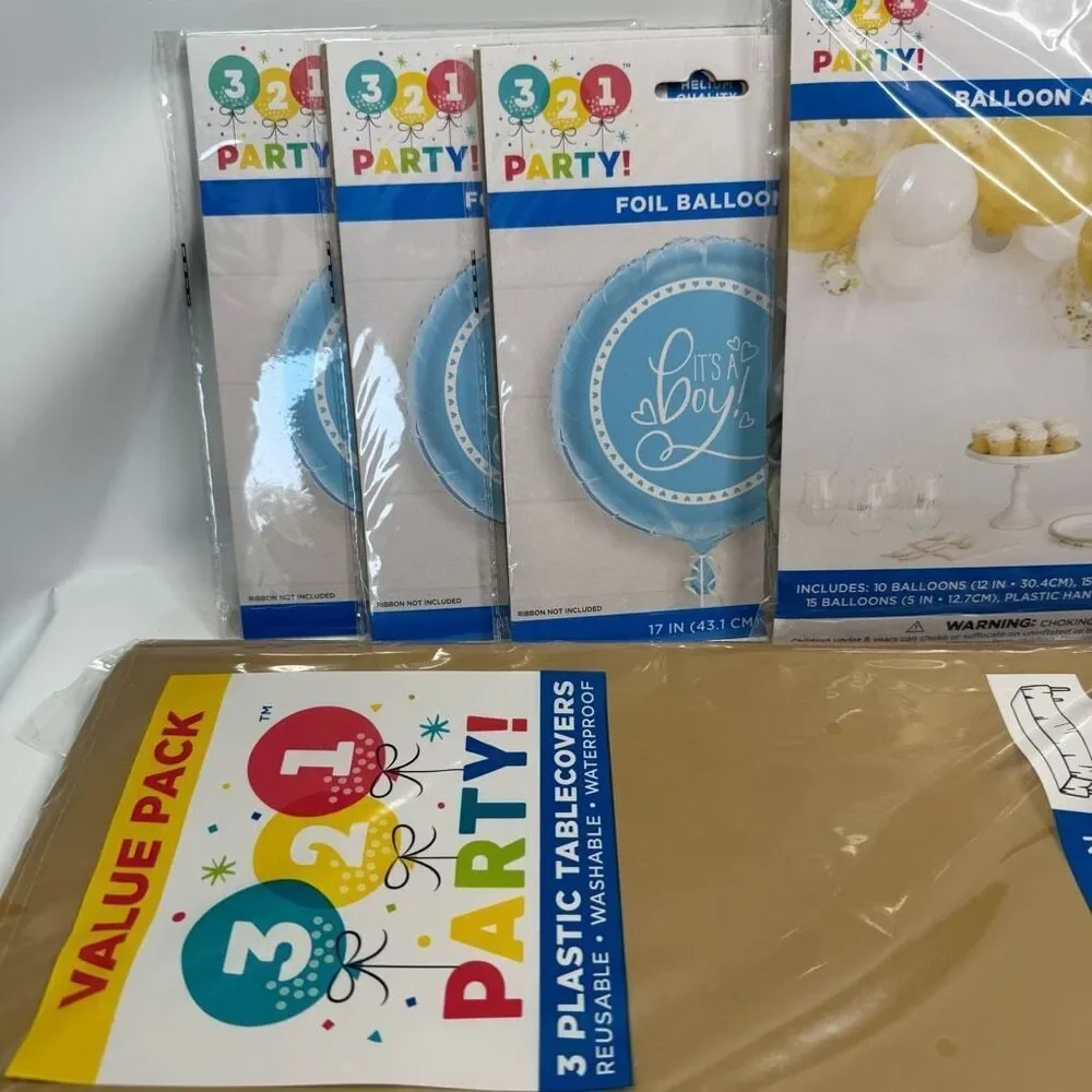 D21 Party Decorations- 7 piece It's a Boy shower decorations, balloons, cheers,